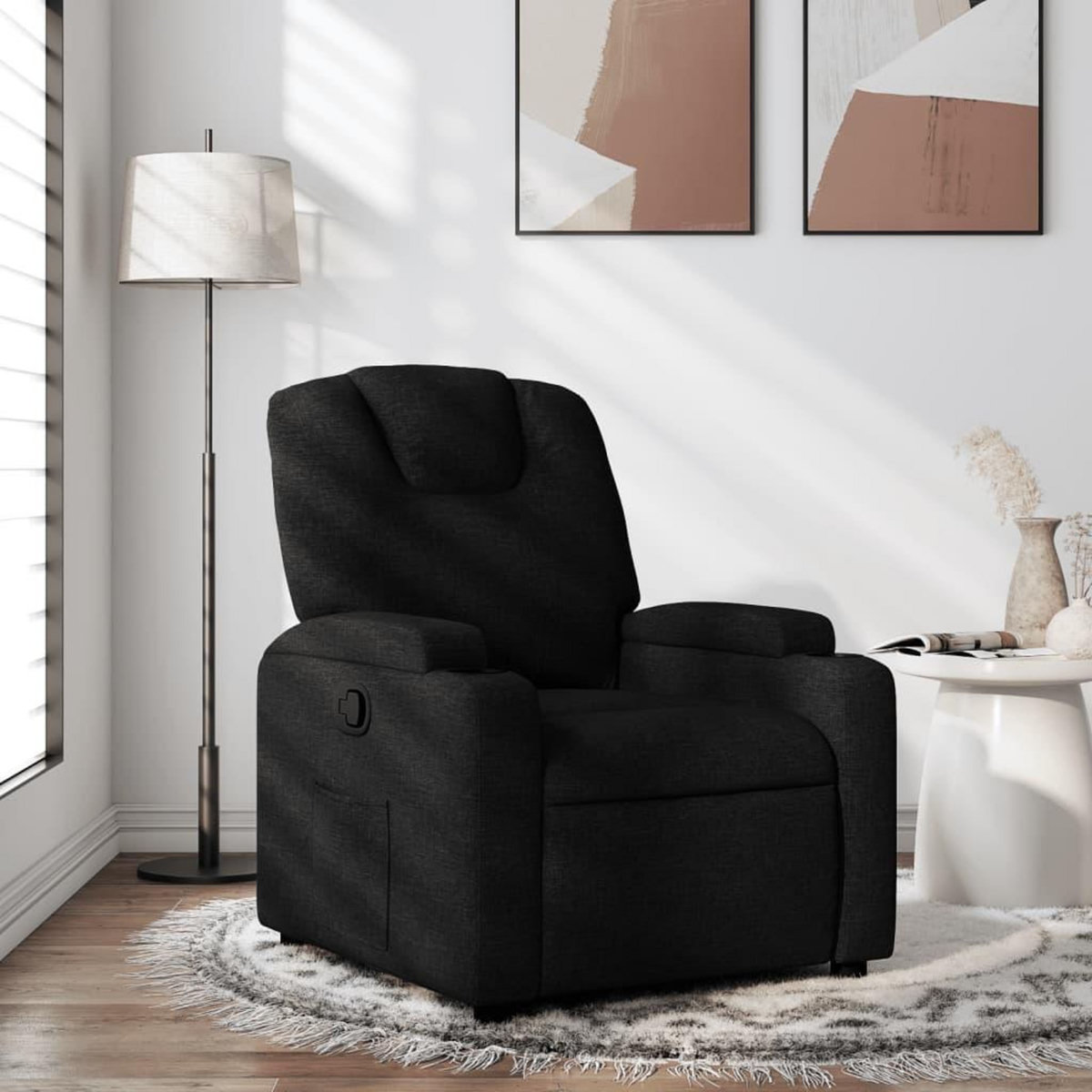 VIDAXL Fauteuil inclinable Noir Tissu