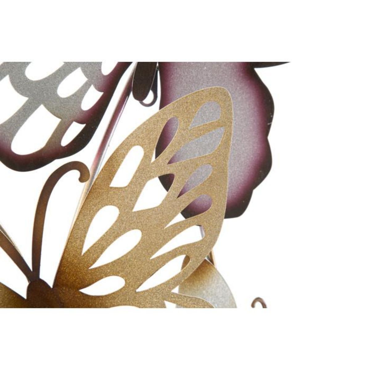 Paris Prix Décoration Murale en Métal  Butterflies  115cm Bordeaux & Or