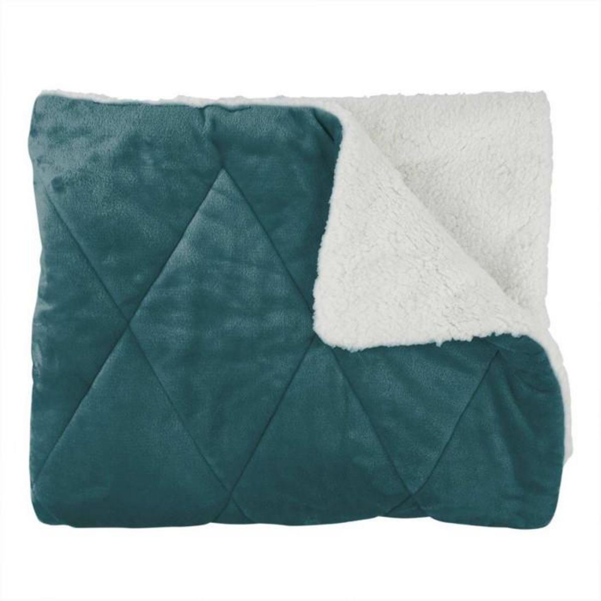 Paris Prix Couvre-Lit Flanelle  Sherpa  220x240cm Vert