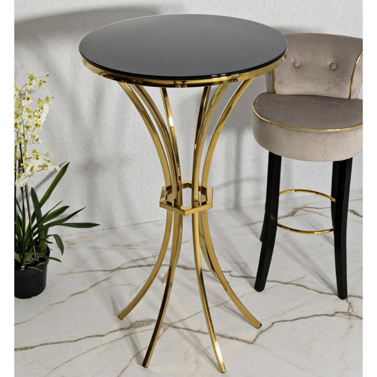 Paris Prix Table d'Appoint  Shanty  108cm Noir & Or