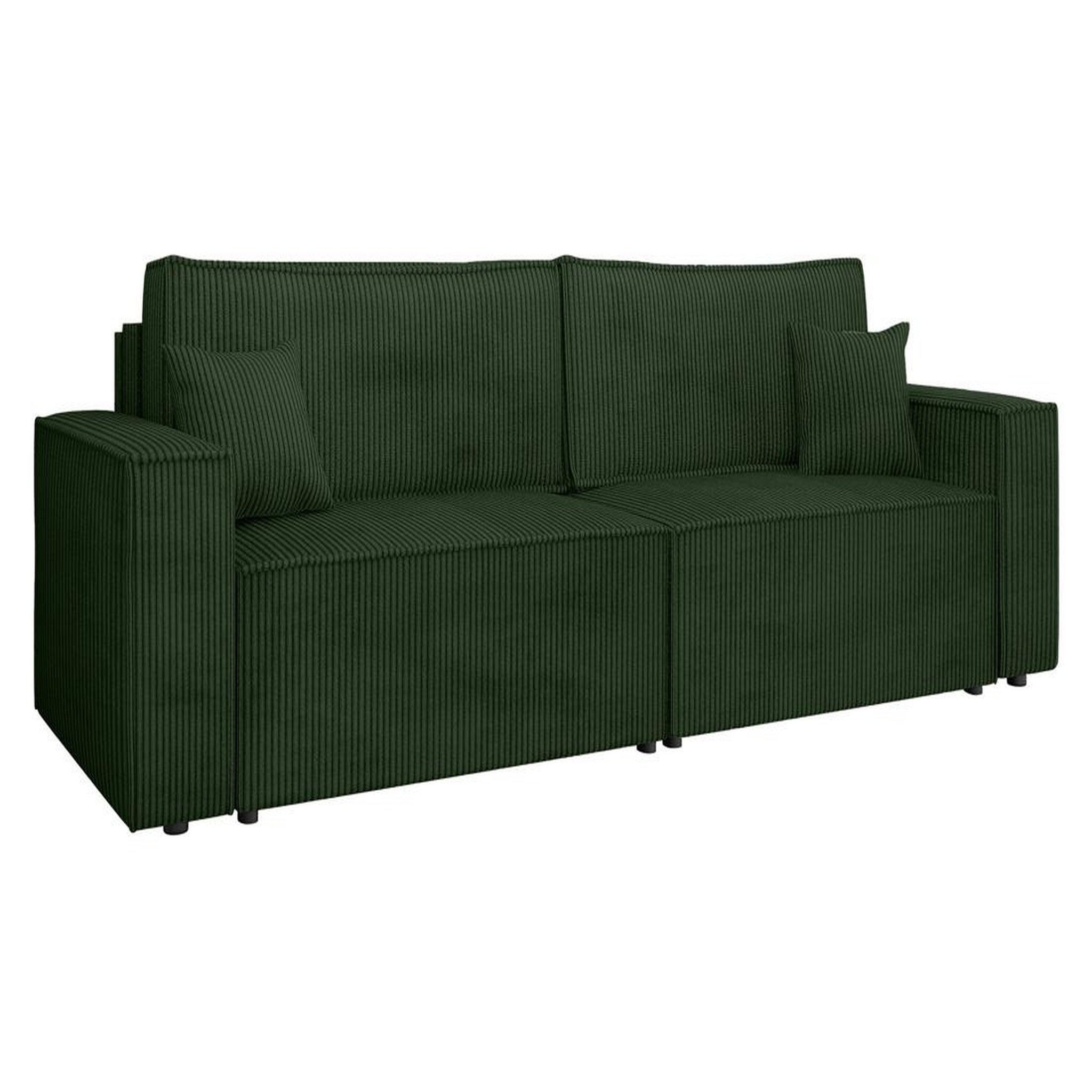Voir la diapositive 2 : BEST MOBILIER Cezanne - canapé droit 3 places convertible avec coffre en velours côtelé