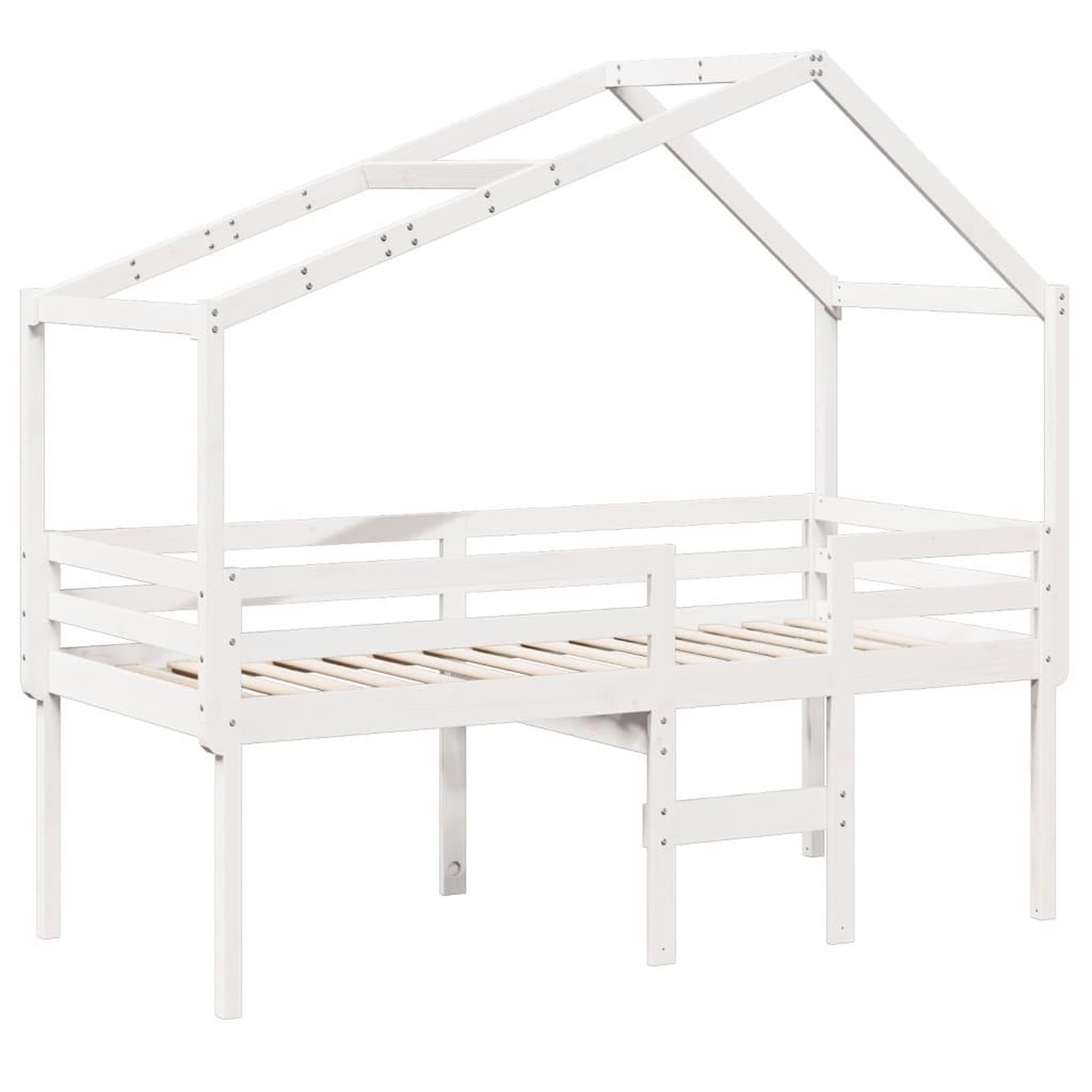 Voir la diapositive 3 : VIDAXL Lit haut sans matelas blanc 80x200 cm bois de pin massif