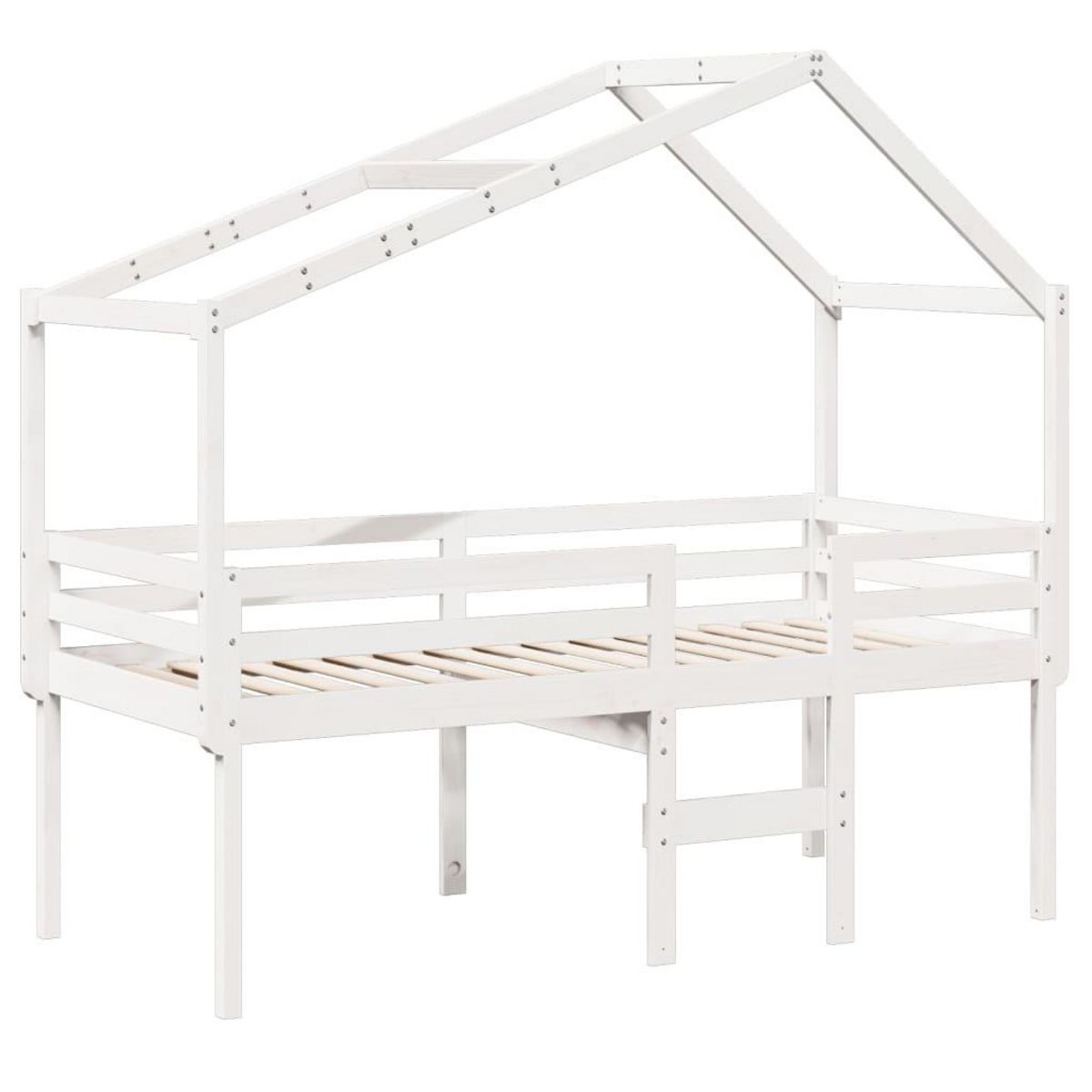 VIDAXL Lit haut sans matelas blanc 80x200 cm bois de pin massif