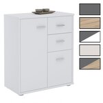 IDIMEX Buffet REMY, en mélaminé. Coloris disponibles : Bicolore, Marron, Blanc, Gris