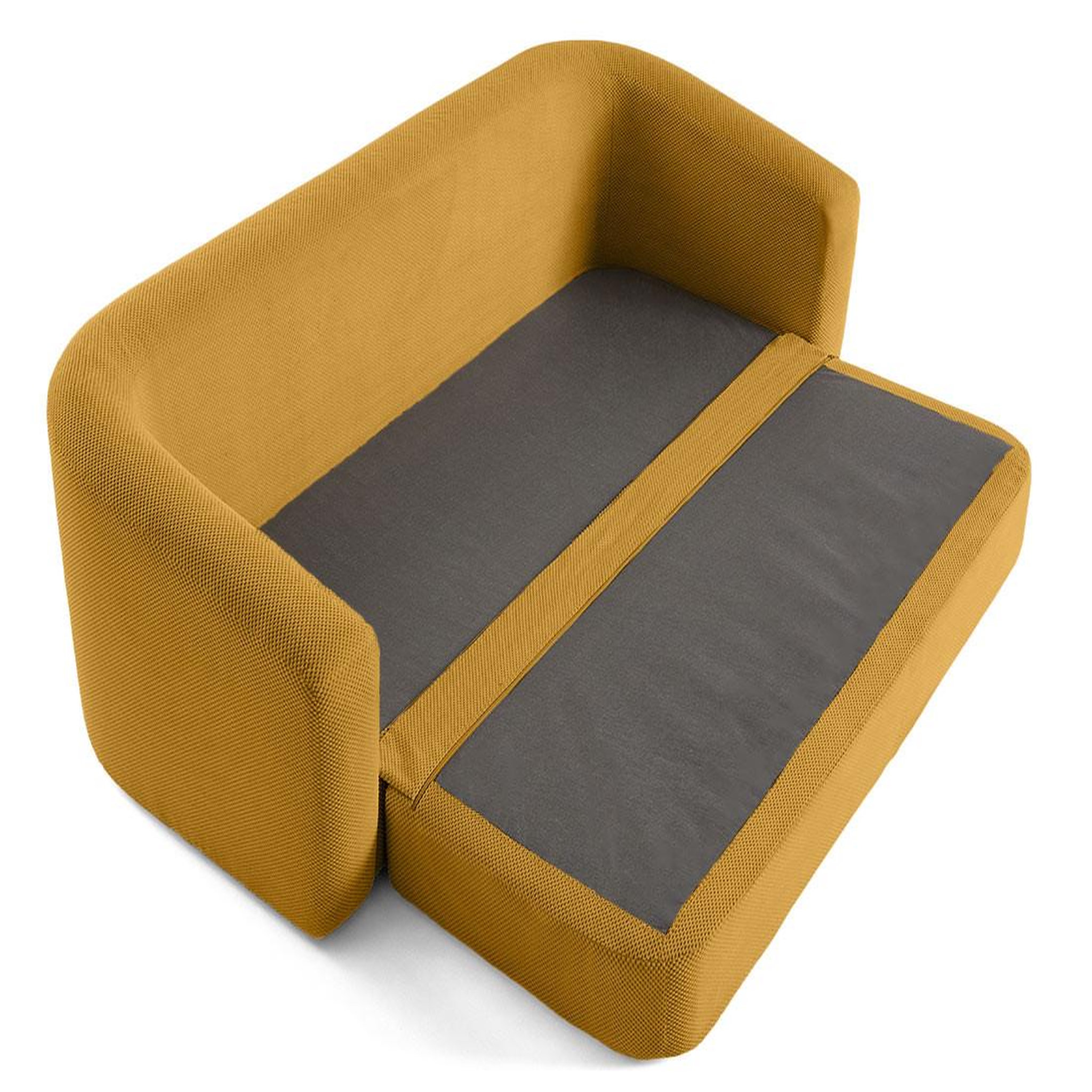 Voir la diapositive 3 : BEST MOBILIER Nuvia - canapé convertible déplimousse 3 places en velours texturé