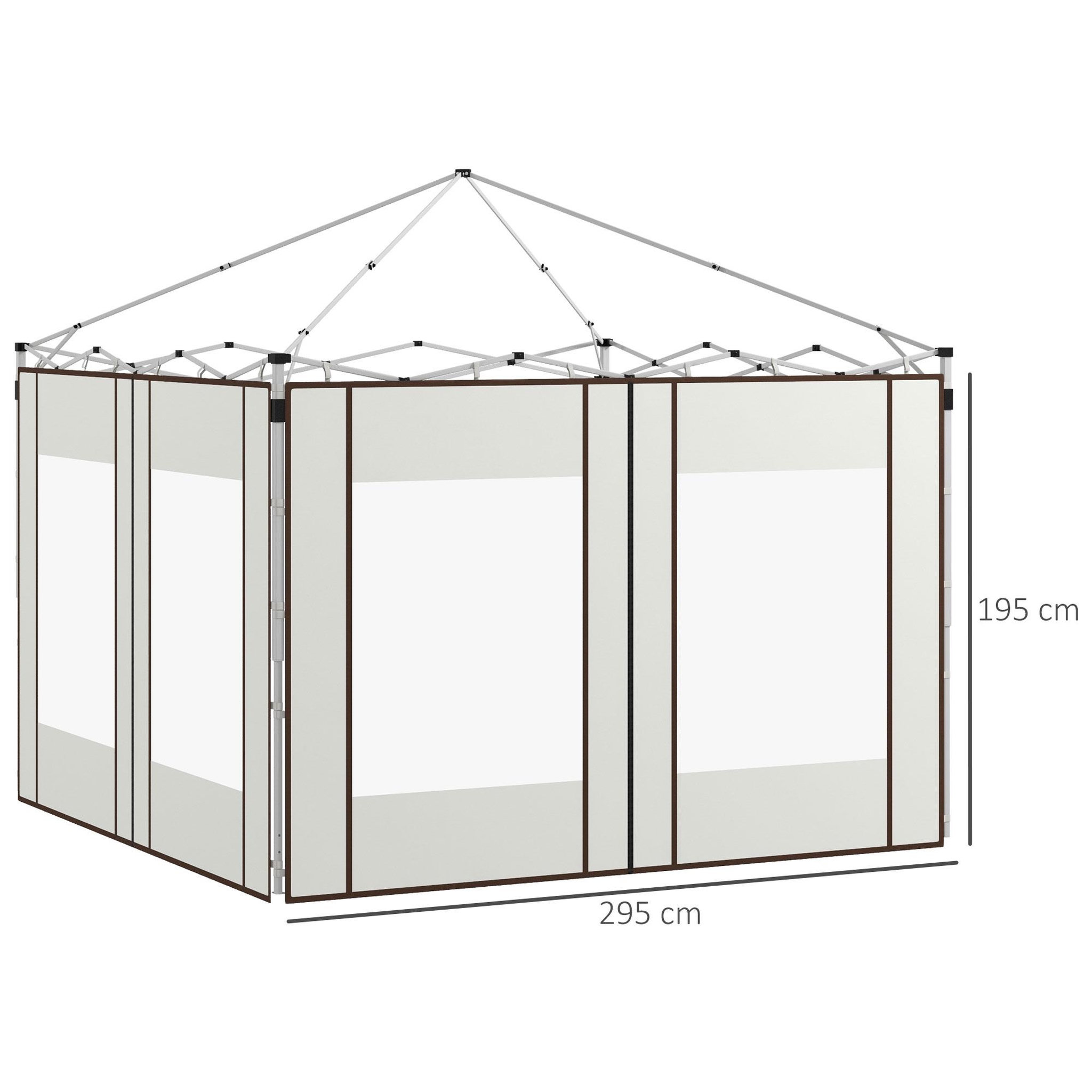 Voir la diapositive 3 : OUTSUNNY Lot de 2 panneaux latéraux barnum tonnelle 6x3 m ou 3x3 m fenêtres oxford blanc