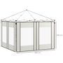 Voir la diapositive 3 : OUTSUNNY Lot de 2 panneaux latéraux barnum tonnelle 6x3 m ou 3x3 m fenêtres oxford blanc