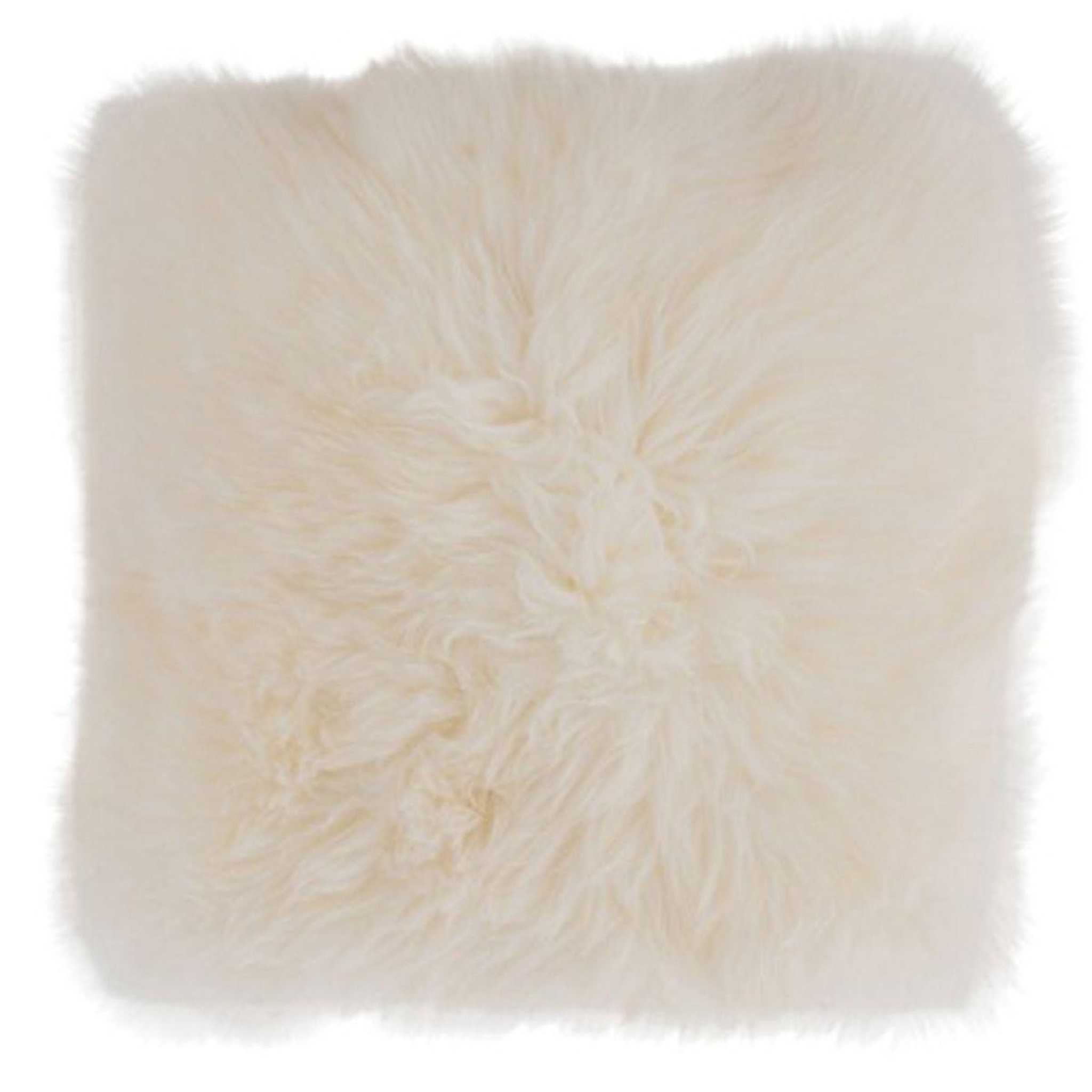 J-LINE Coussin déco  peau de mouton  45x45cm blanc