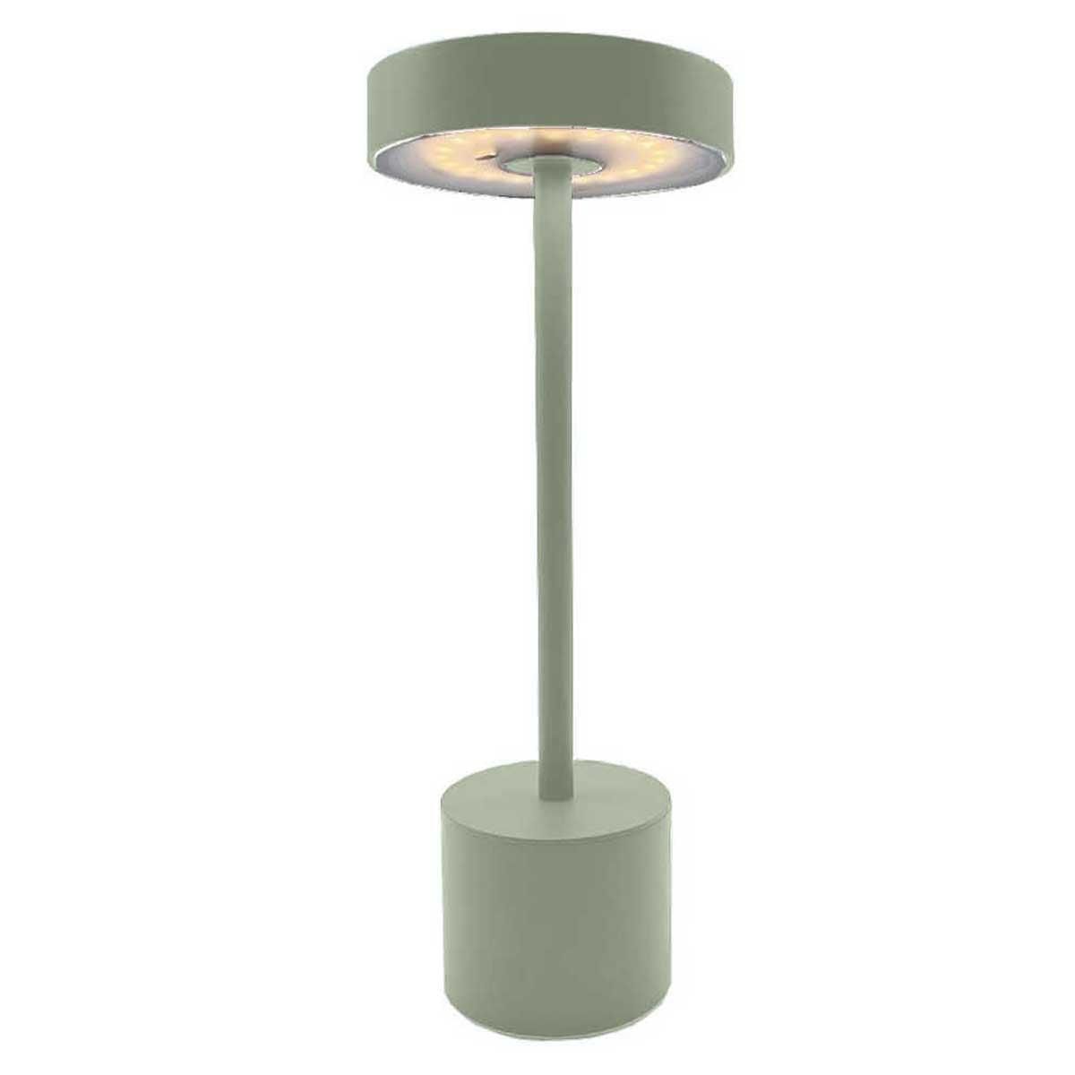 Lumisky Lampe de table sans fil touch LED ROBY Vert olive Aluminium H30cm