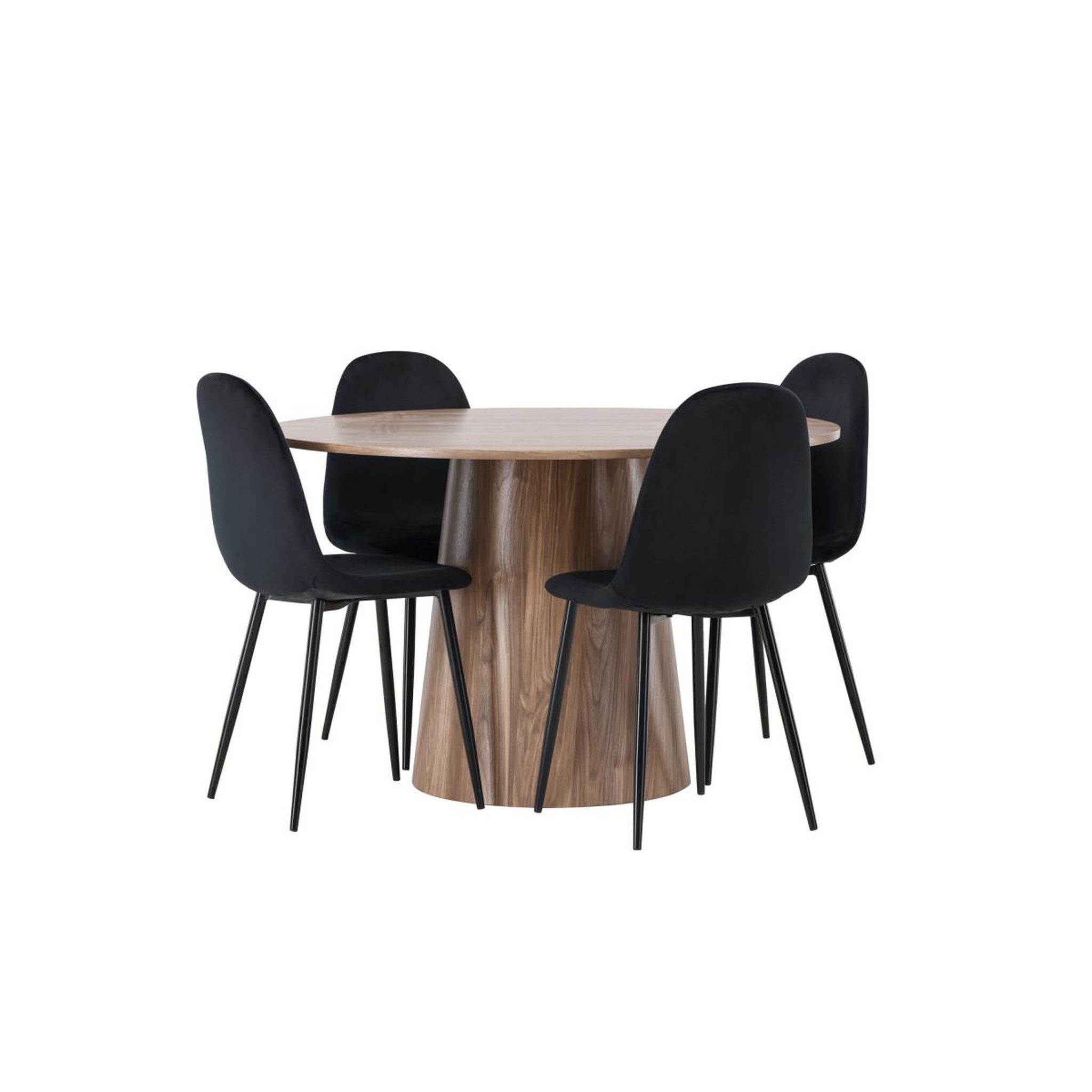 Voir la diapositive 3 : Paris Prix Ensemble table à manger & 4 chaises  lanzo & polar  120cm marron & noir