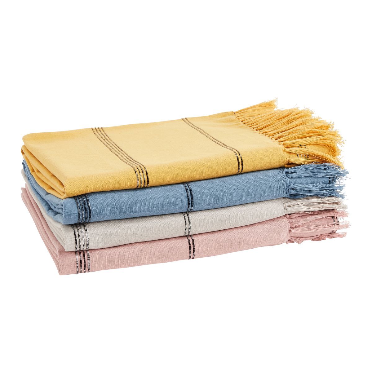 ACTUEL Plaid uni en coton 
