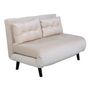 Voir la diapositive 1 : Paris Prix Canapé Convertible en Velours  Vicky  120cm Beige Clair