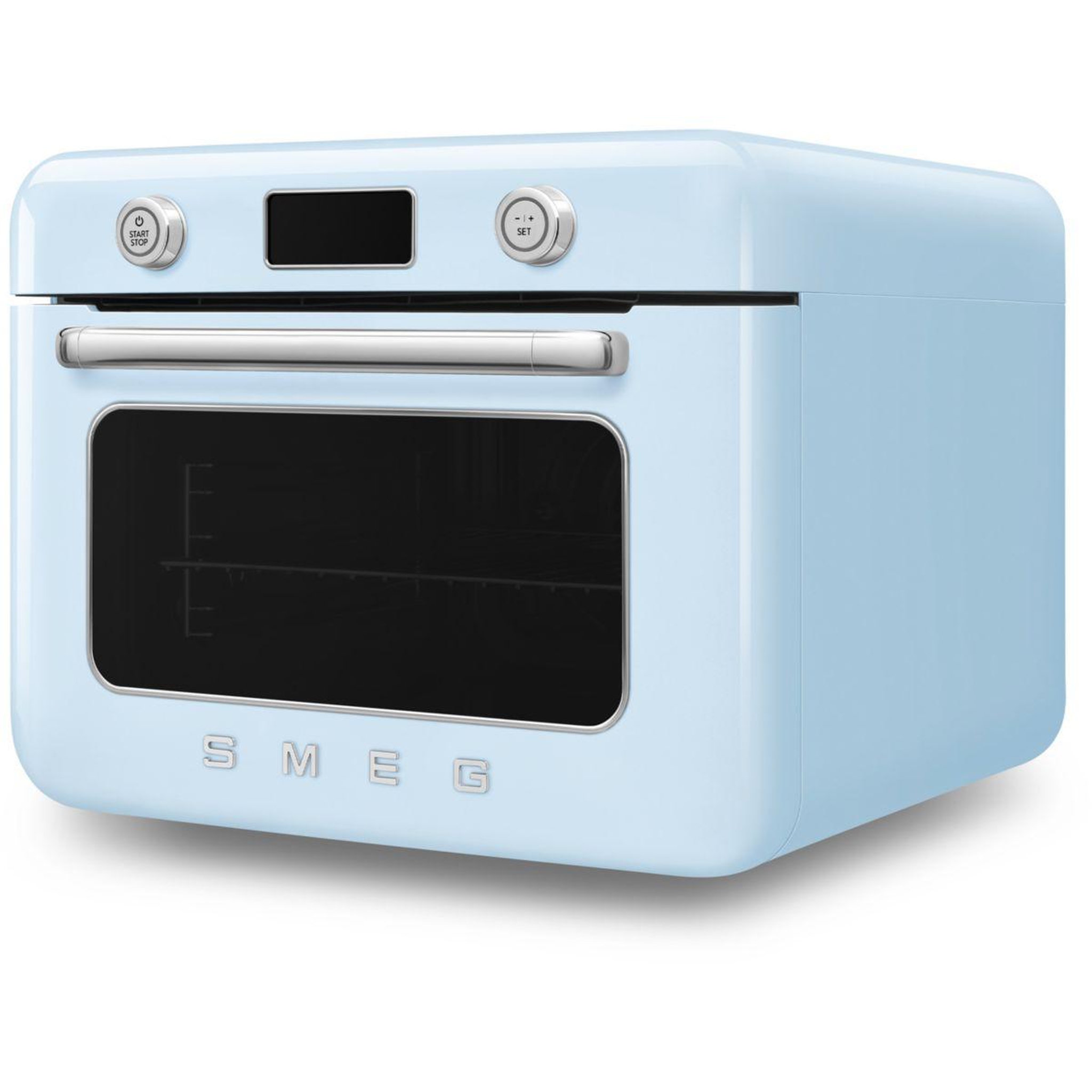 Voir la diapositive 2 : SMEG Mini four combiné vapeur 1800w bleu azur - COF01PBEU