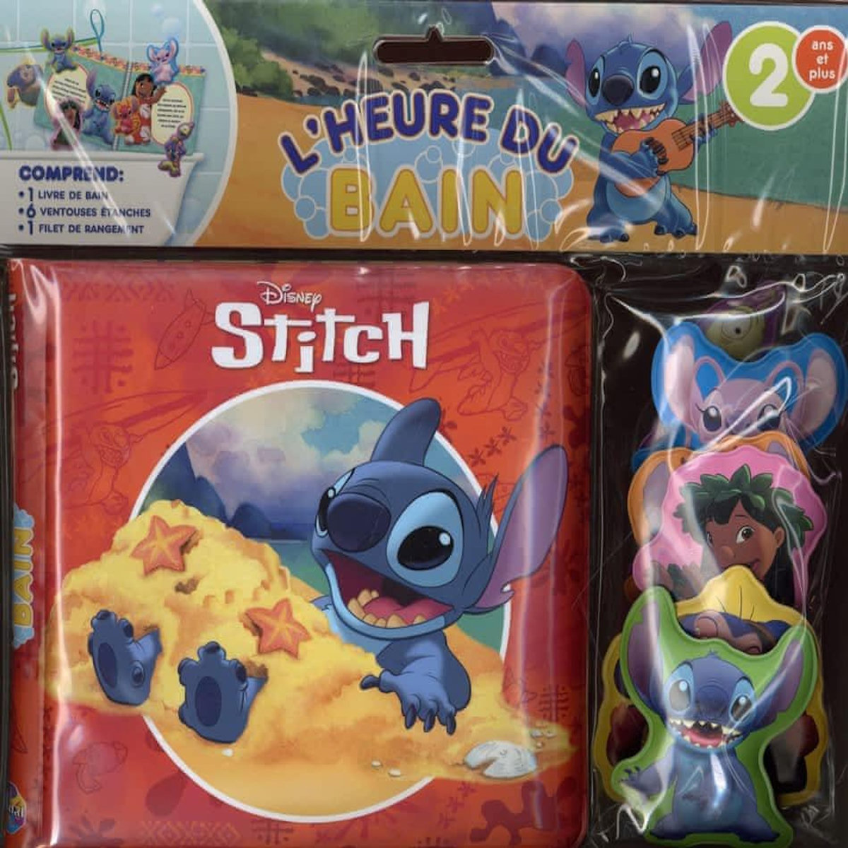 STITCH. AVEC 1 LIVRE DE BAIN, 6 VENTOUSES ETANCHES ET 1 FILET DE RANGEMENT, Aumais Nicholas