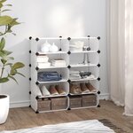 VIDAXL Etagere a chaussures Transparent 84x32x88,5 cm PP