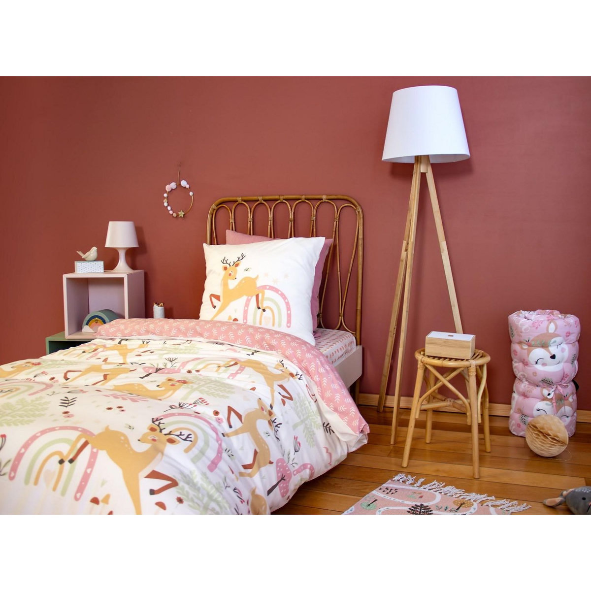 Home collection Parure housse de couette 2pcs 140x200 100% microfibre - bambina