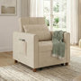 Voir la diapositive 2 : ID MARKET Fauteuil convertible EMILE lit d'appoint 1 place 69 x 170 cm tissu chenille beige