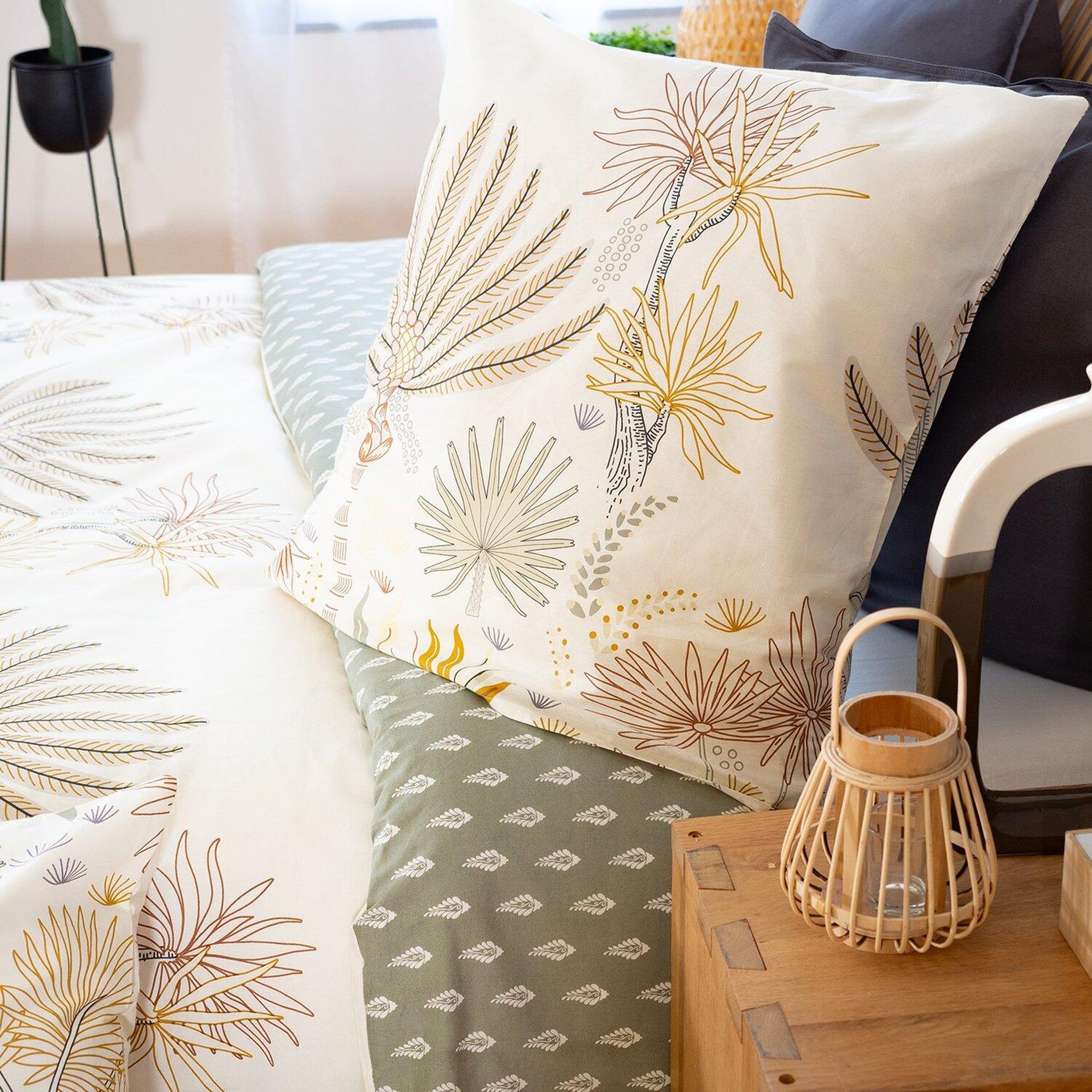 Voir la diapositive 6 : Home collection Parure housse de couette 100% coton 57fils tinguelie