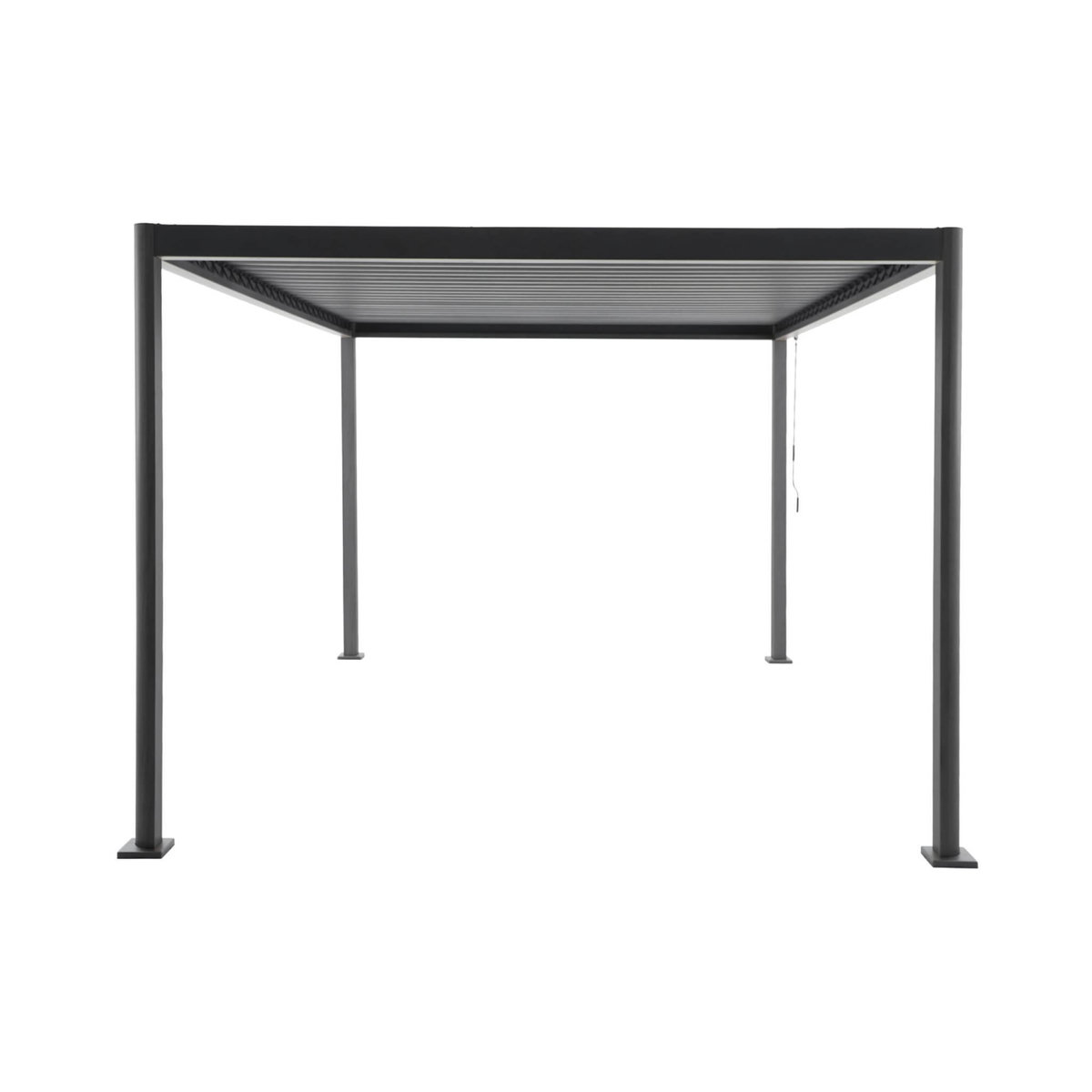 SWEEEK Pergola bioclimatique aux pieds arrondis aluminium et acier lames orientables 4x3m - Imperial