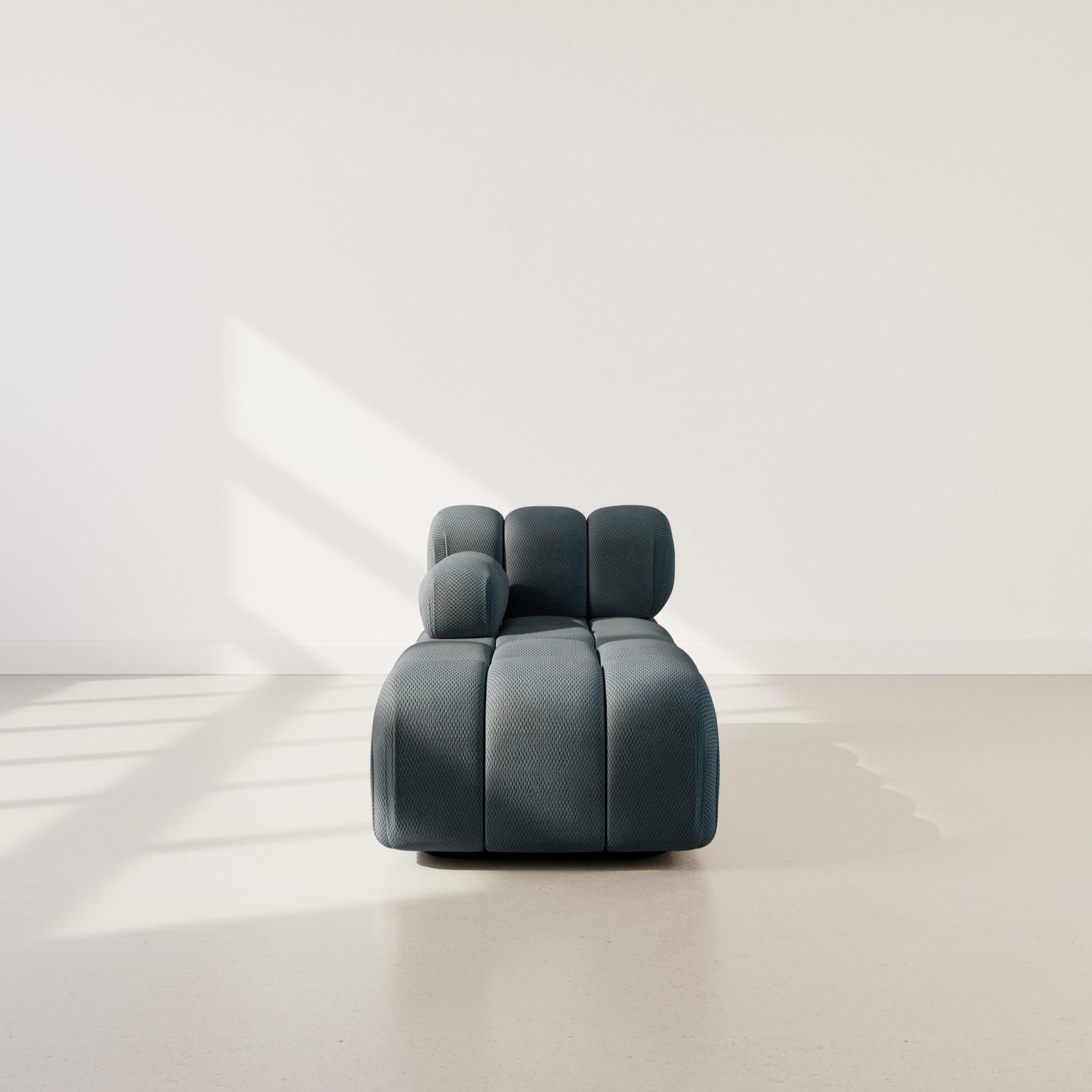 Voir la diapositive 2 : LISA DESIGN Ruby - module d'assise méridienne gauche en velours texturé