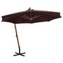 Voir la diapositive 1 : VIDAXL Parasol de jardin suspendu et mat rouge bordeaux bois de sapin