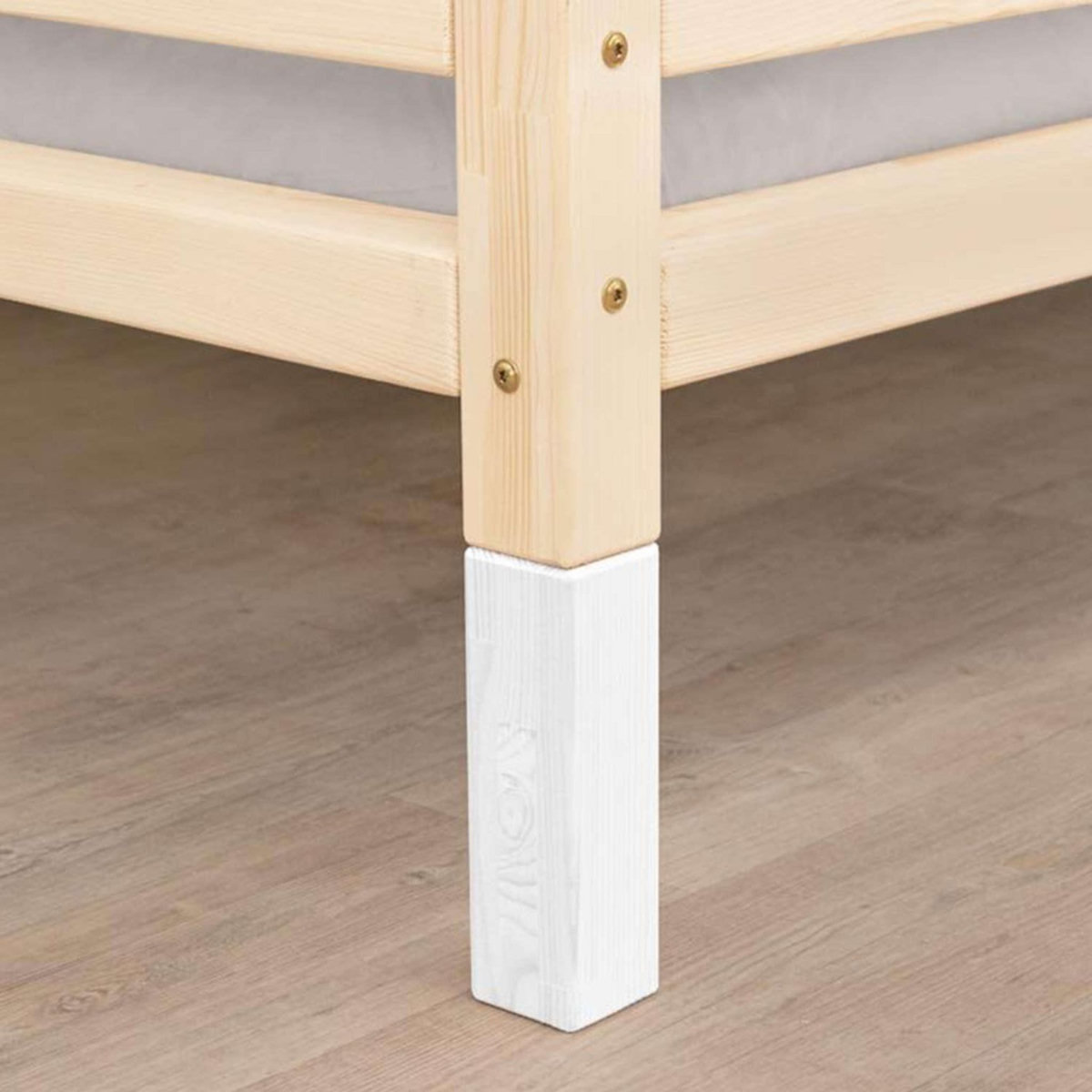 Youdoit 4 Pieds réhausseurs de lit - blanc 20 cm pour largeur lit 120 cm