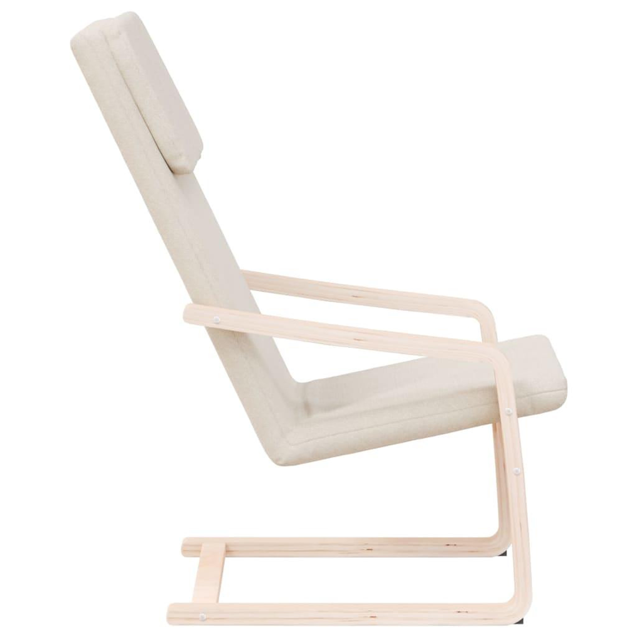 Voir la diapositive 5 : VIDAXL Chaise de relaxation Creme Tissu