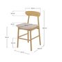 Voir la diapositive 4 : Rendez vous déco Chaise de bar mi-hauteur Lana en tissu et 66 cm (lot de 2)