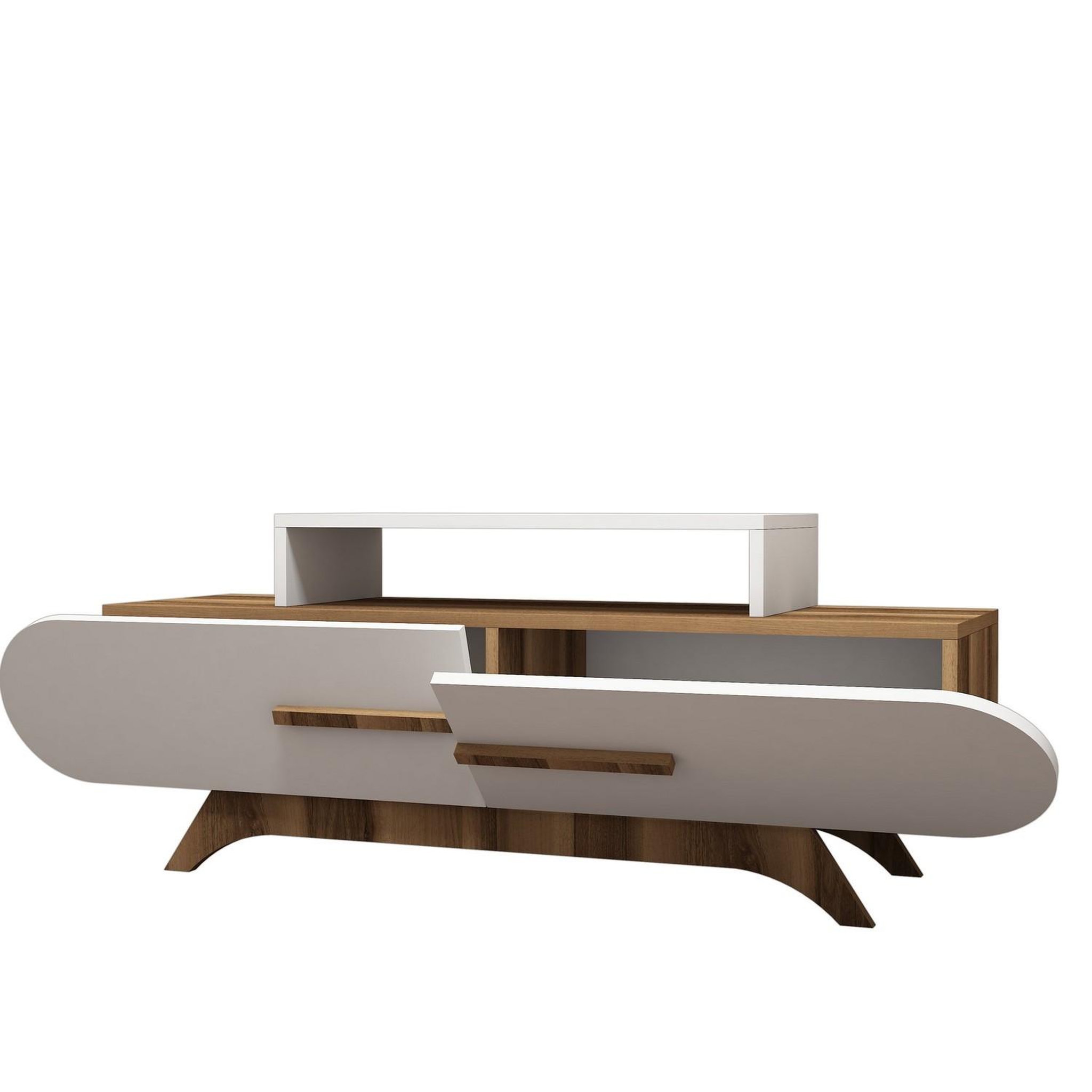 Voir la diapositive 4 : Habitat et Jardin Meuble tv en bois  rose  - 145 x 36 x 49 cm - blanc