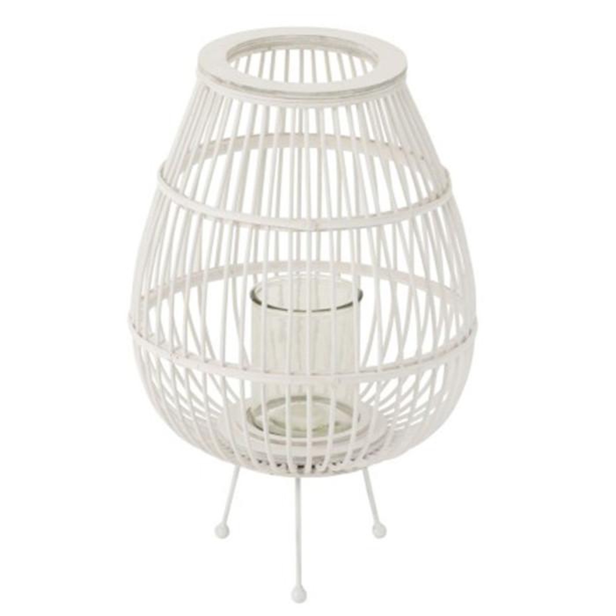 Voir la diapositive 1 : Paris Prix Lanterne sur Pied en Bambou  Daya  47cm Blanc