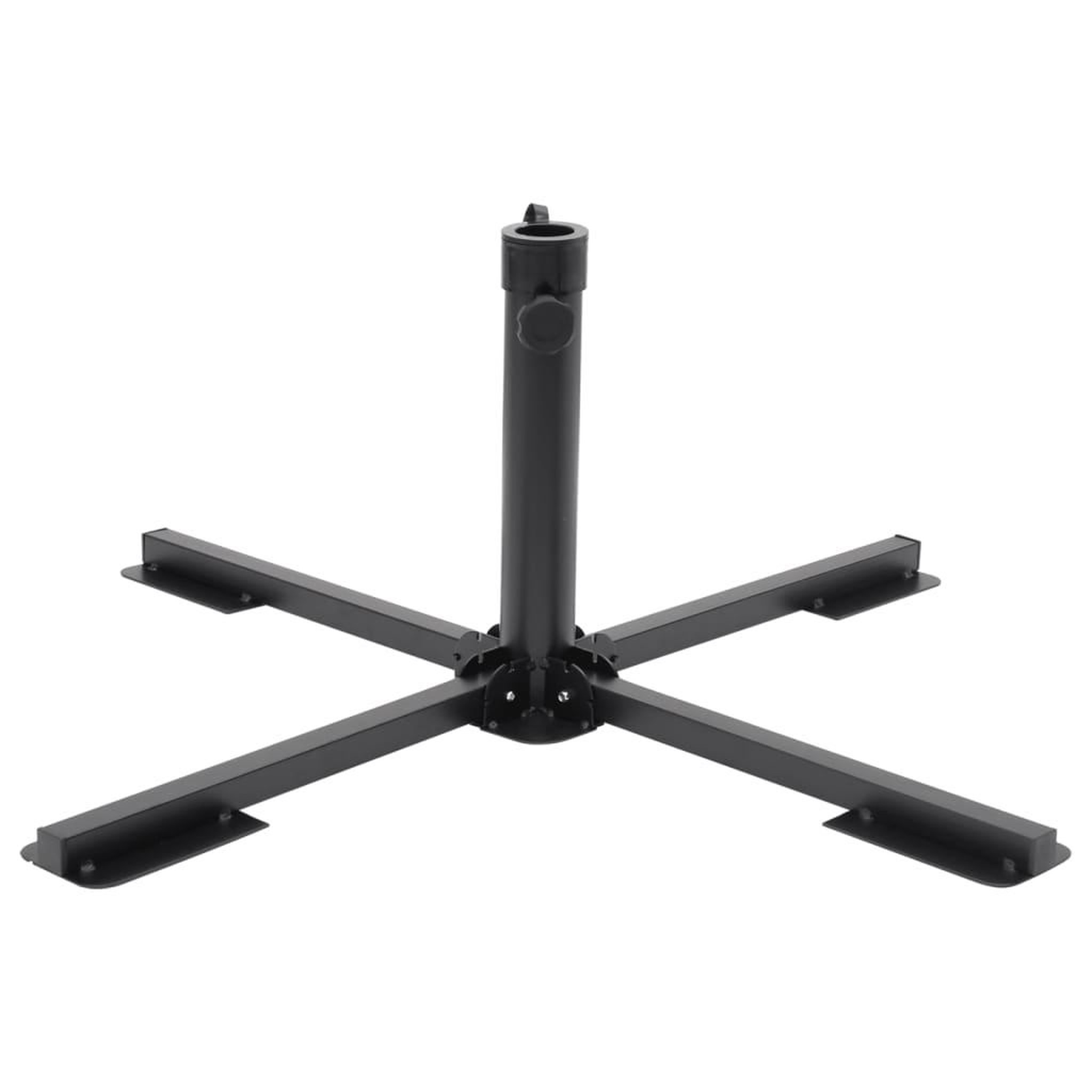 VIDAXL Base de parasol pliable pour mat Ø38/48 mm noir brillant acier