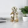 Voir la diapositive 4 : Paris Prix Statuette Déco en Céramique  Singe Assis  28cm Or