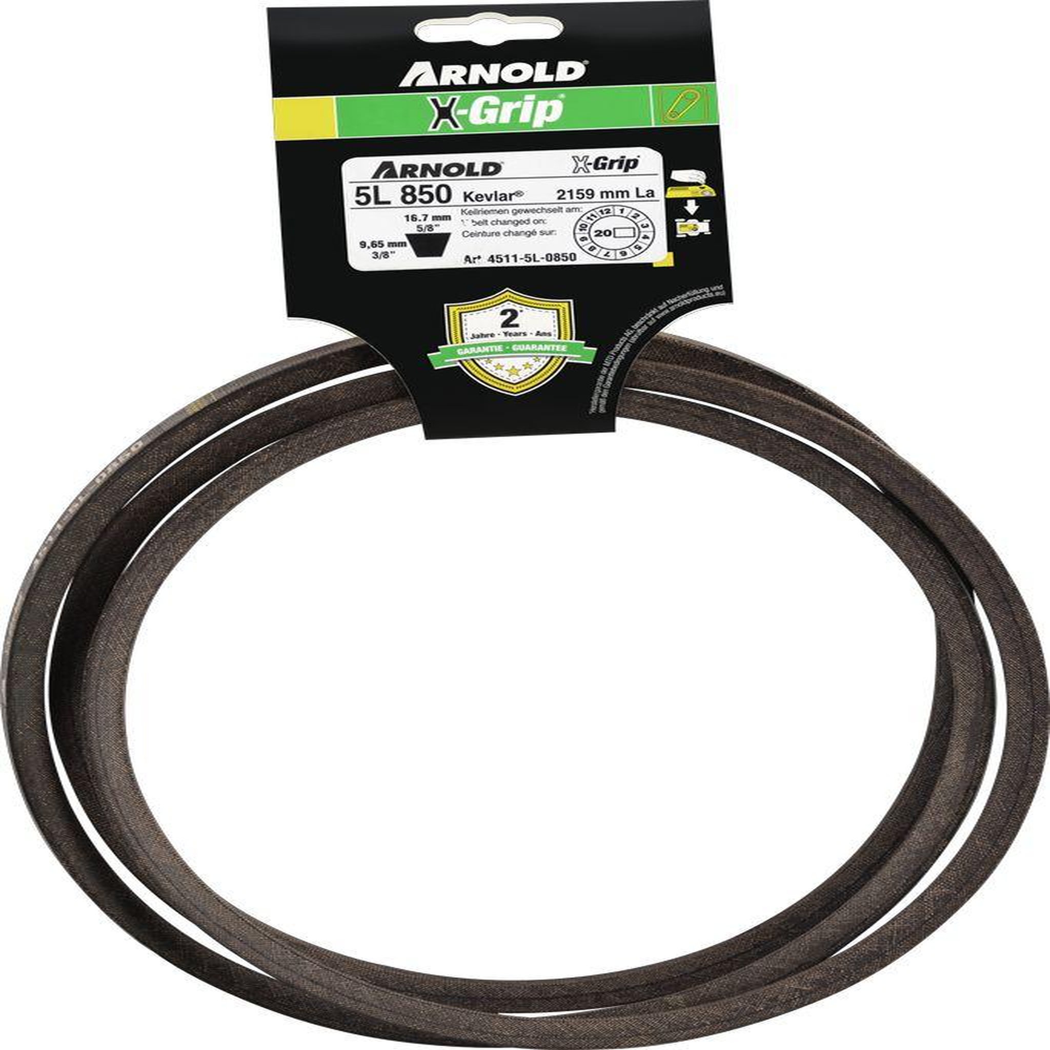 ARNOLD Courroie trapézoïdale X-Grip V de type 5L850