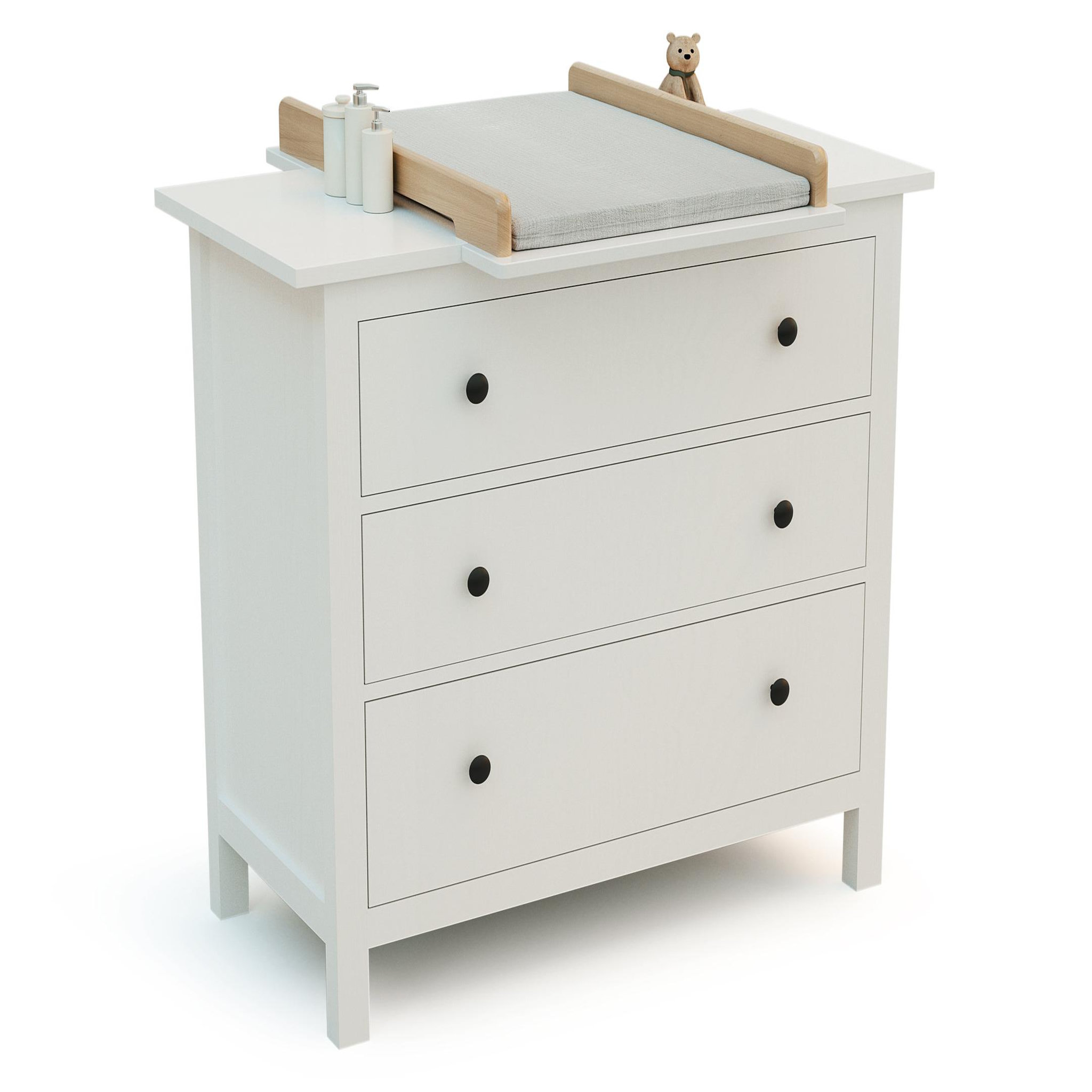 Voir la diapositive 3 : JURABABY Plan à langer universel 50 cm kira pour commode bébé