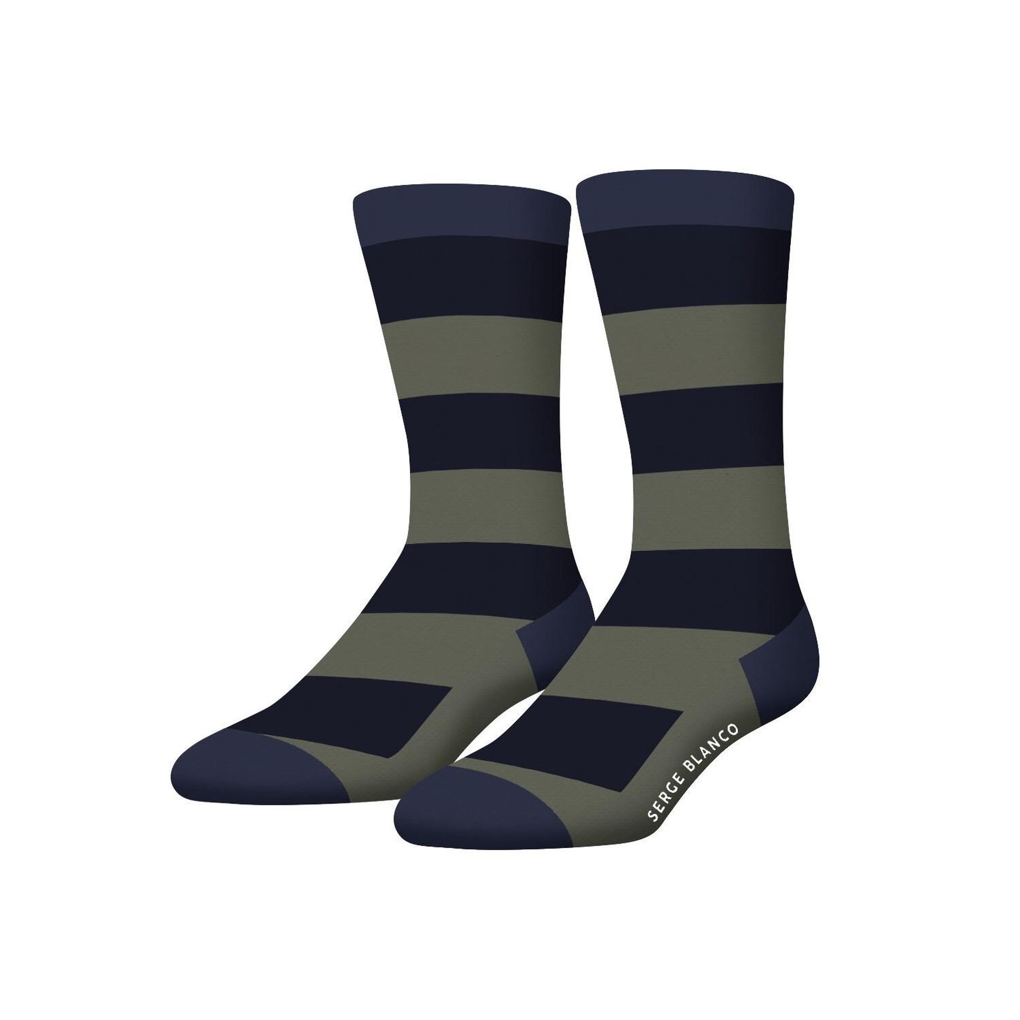 Voir la diapositive 4 : SERGE BLANCO Lot de 6 paires de chaussettes de ville homme rayées modèle A