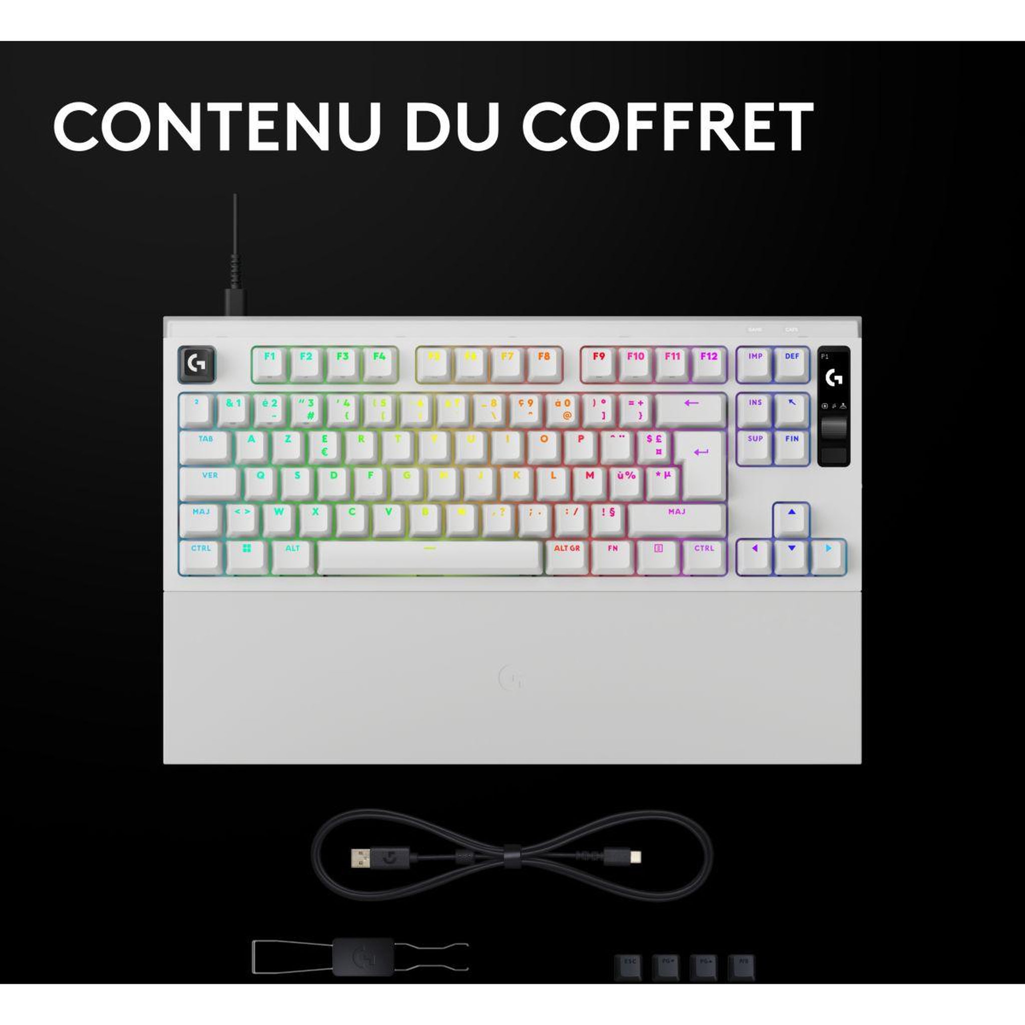 Voir la diapositive 4 : Logitech Clavier gamer PRO X 2 Rapid Blanc