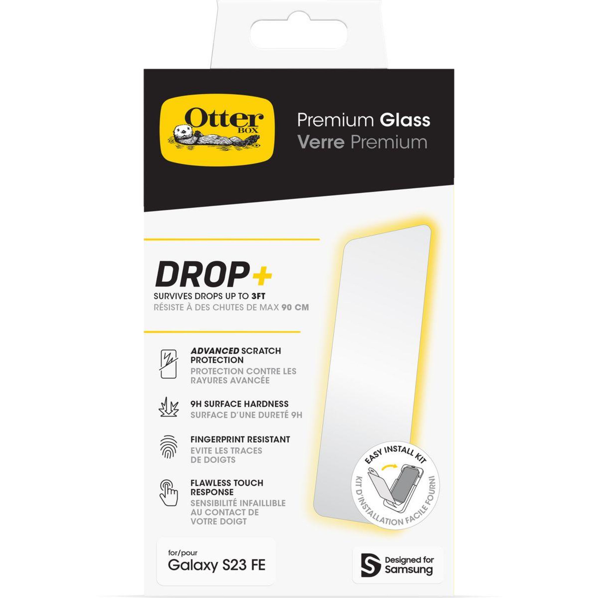 Voir la diapositive 2 : Otterbox Protège écran Samsung S23FE Verre trempé
