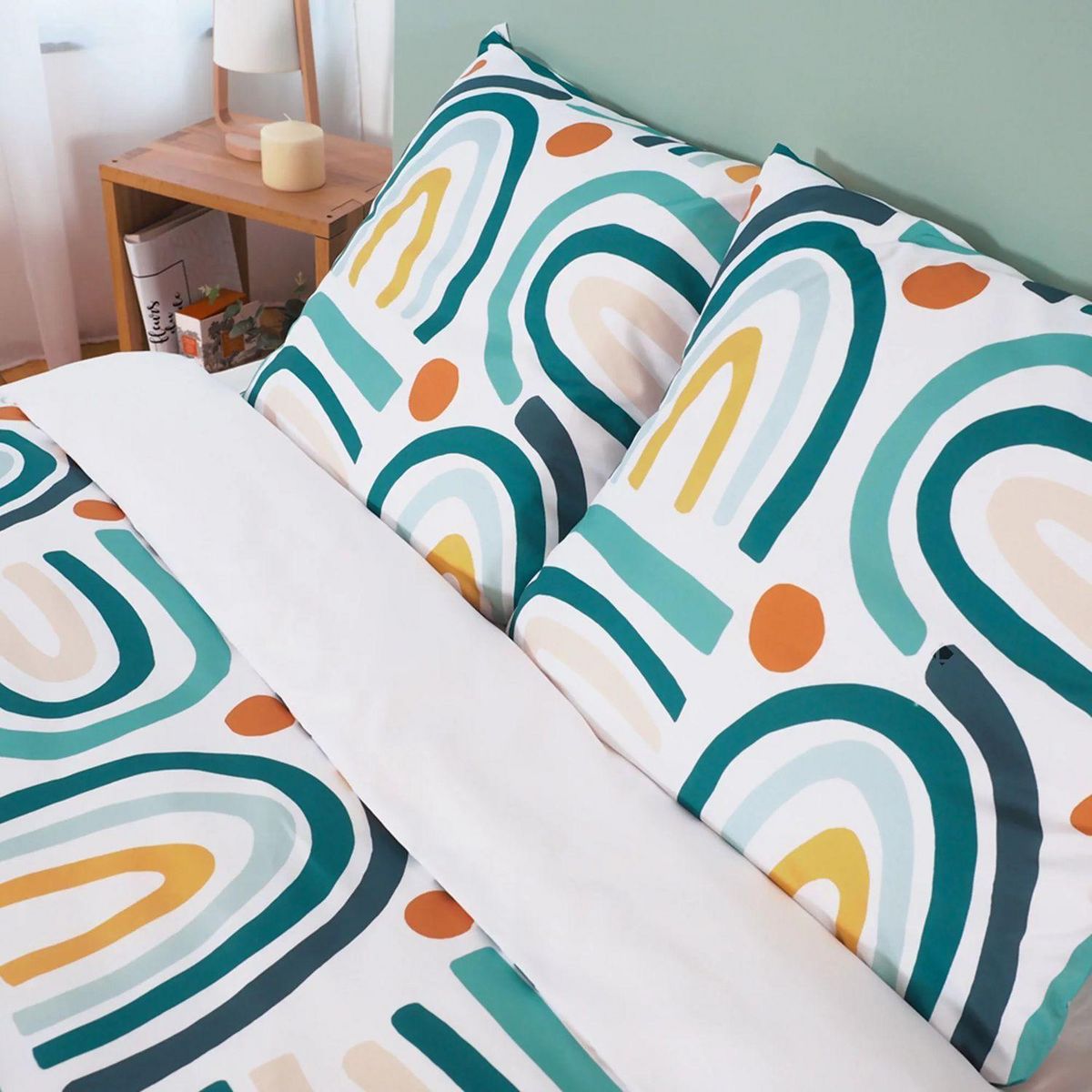 COTE DECO Parure de lit Alhambra - Microfibre 72 g/m² - 220 x 240 cm