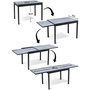Voir la diapositive 2 : Habitat et Jardin Table extensible et chaises de jardin en aluminium  Lagos  - 140/280 x 90 x 76 cm - 10 places - Gris clair
