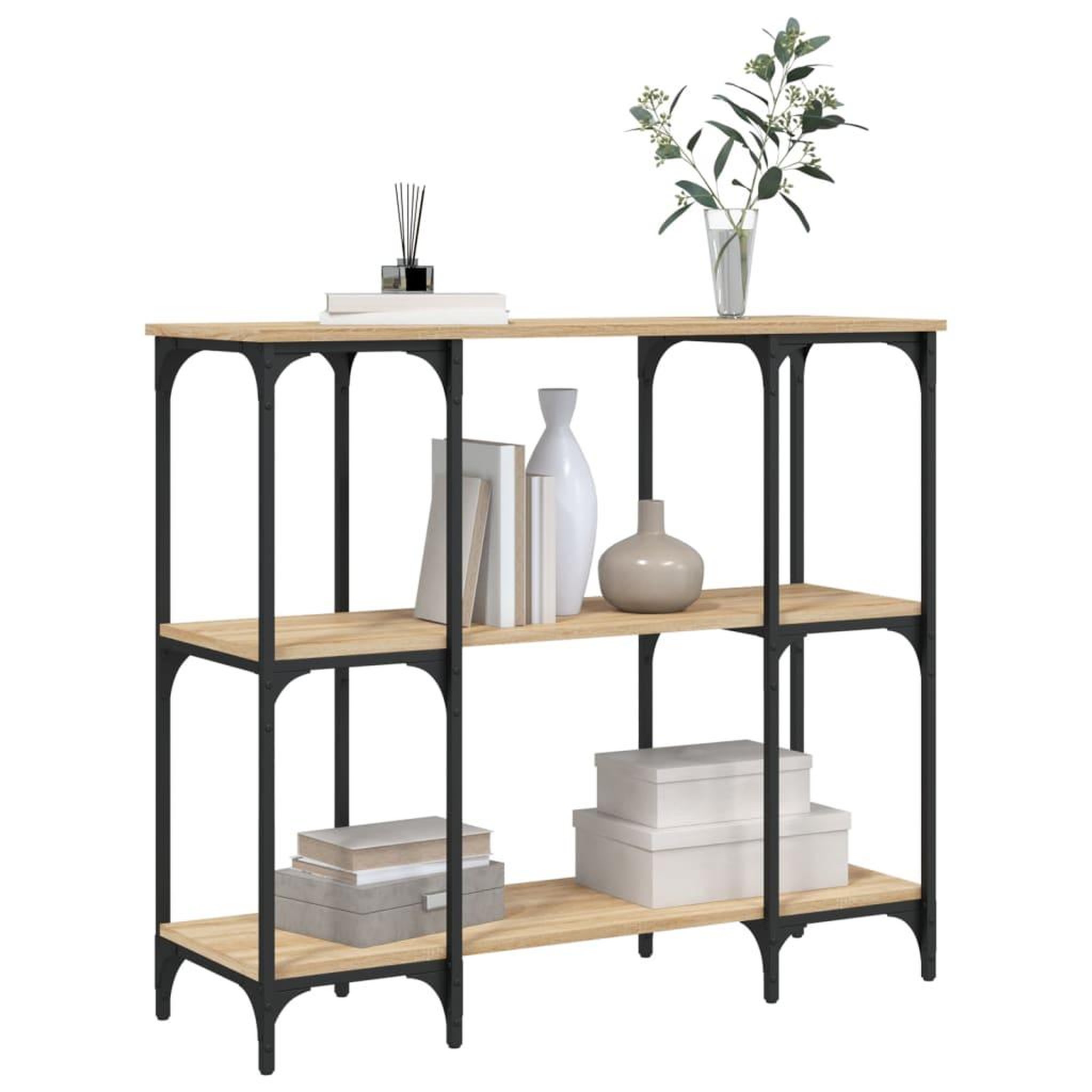 Voir la diapositive 3 : VIDAXL Table console chene sonoma 102x35x90 cm bois d'ingenierie