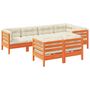 Voir la diapositive 2 : VIDAXL Salon de jardin 7 pcs avec coussins cire marron bois pin massif