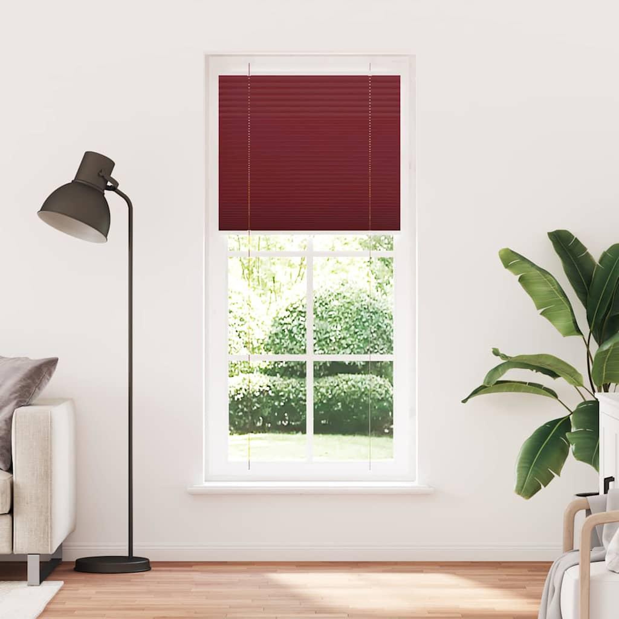 Voir la diapositive 2 : VIDAXL Store plisse rouge bordeaux 85x200 cm largeur du tissu 84,4 cm
