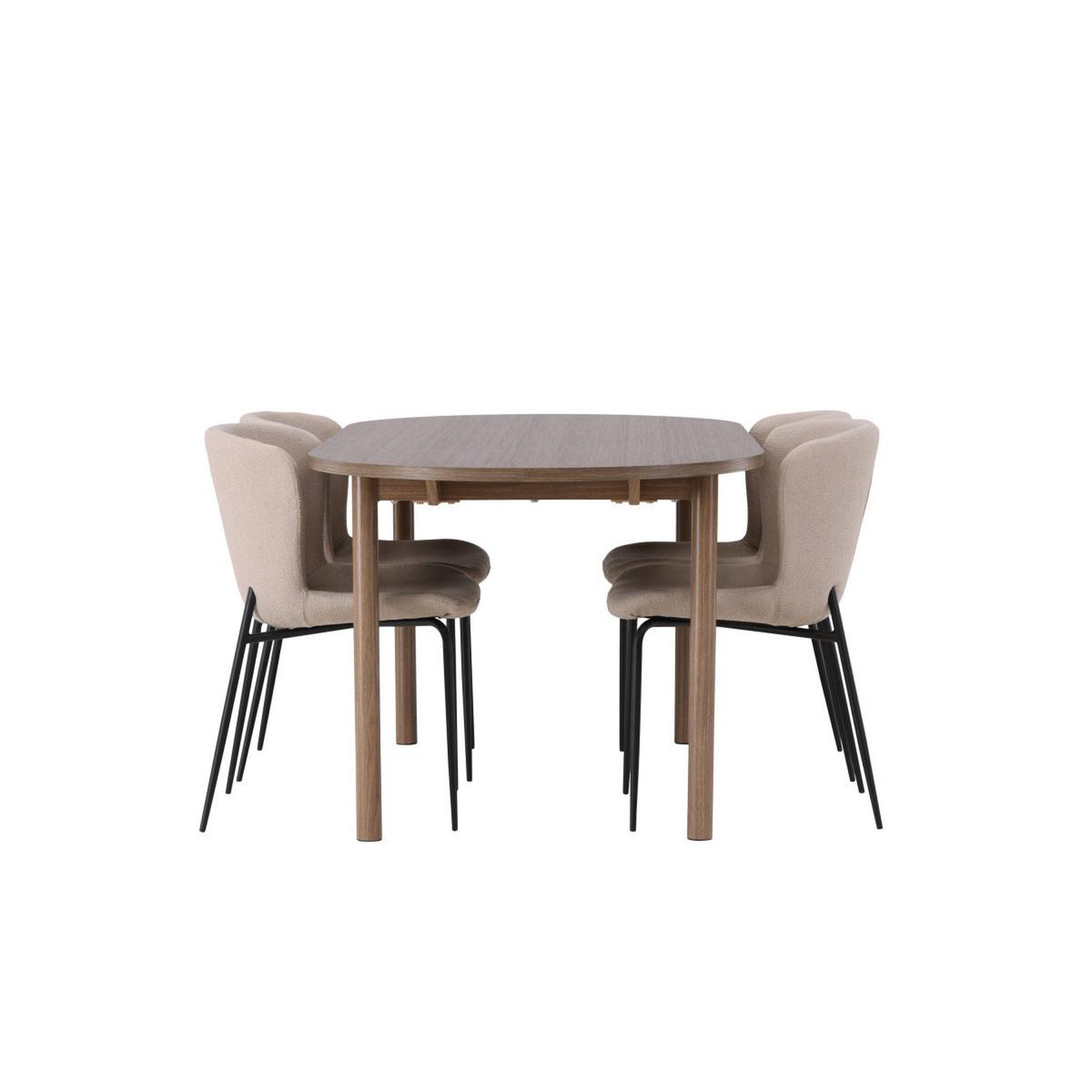 Voir la diapositive 3 : Paris Prix Ensemble table à manger & 4 chaises  andy & modesto  180cm naturel & beige