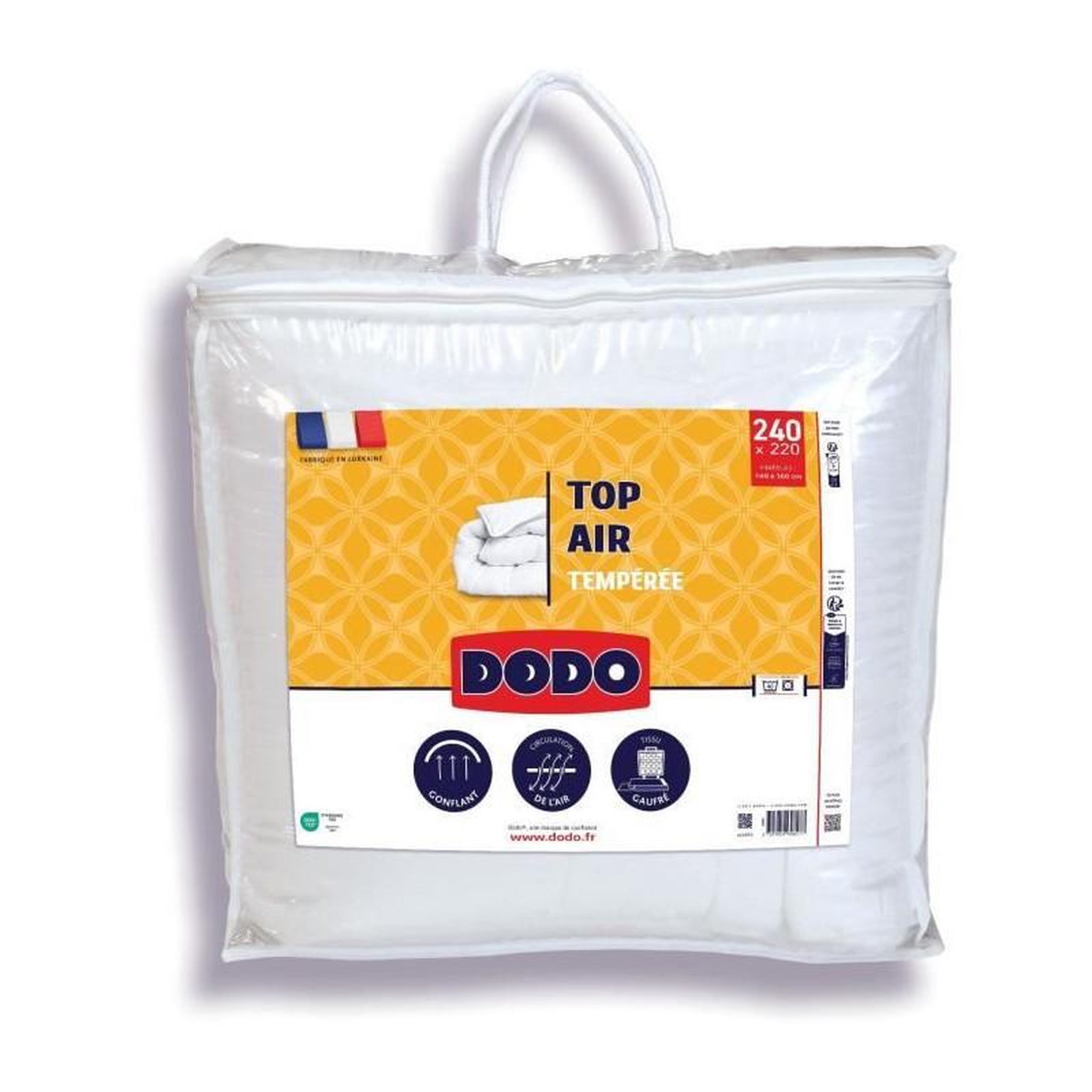 DODO Couette tempérée - DODO - TOP AIR - 220 x 240 cm - 300G/M² - Blanc