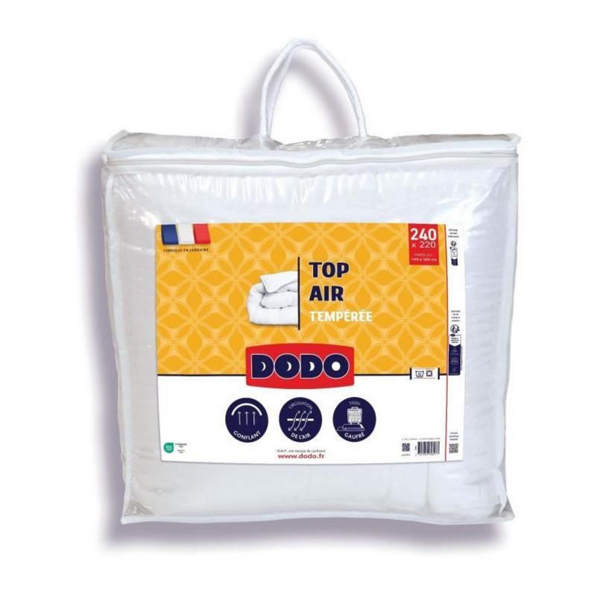 DODO Couette tempérée - DODO - TOP AIR - 220 x 240 cm - 300G/M² - Blanc