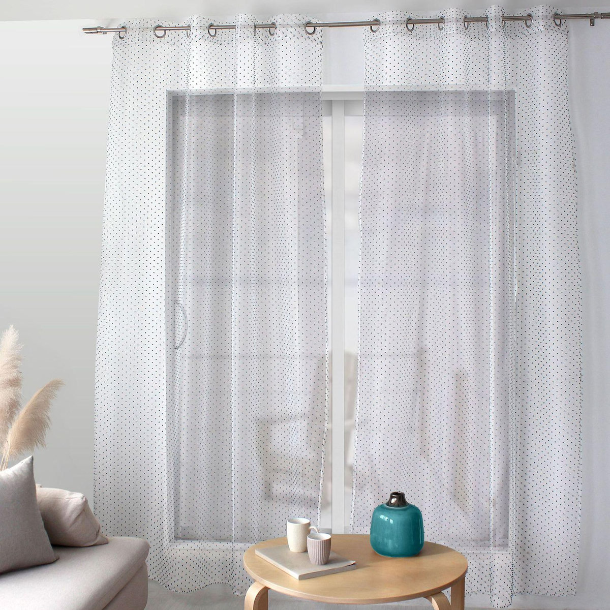 TOILINUX Voilage plumetis en organza LOLITA