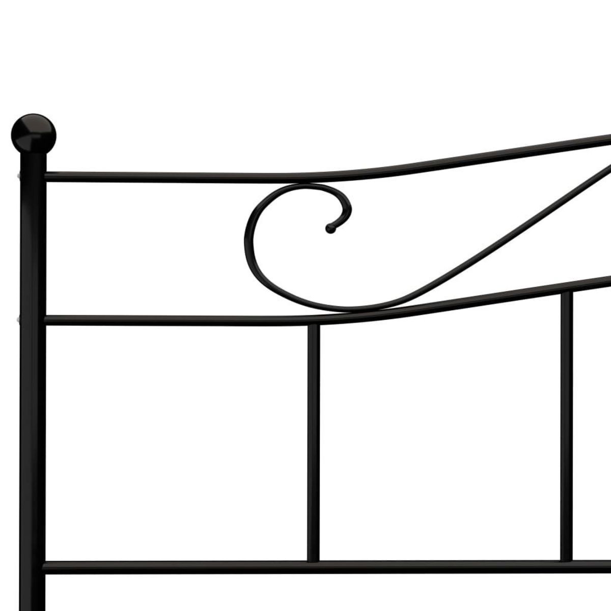 VIDAXL Cadre de lit sans matelas noir metal 180x200 cm