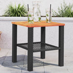 VIDAXL Table de jardin noir 40x40x42 cm resine tressee et bois acacia