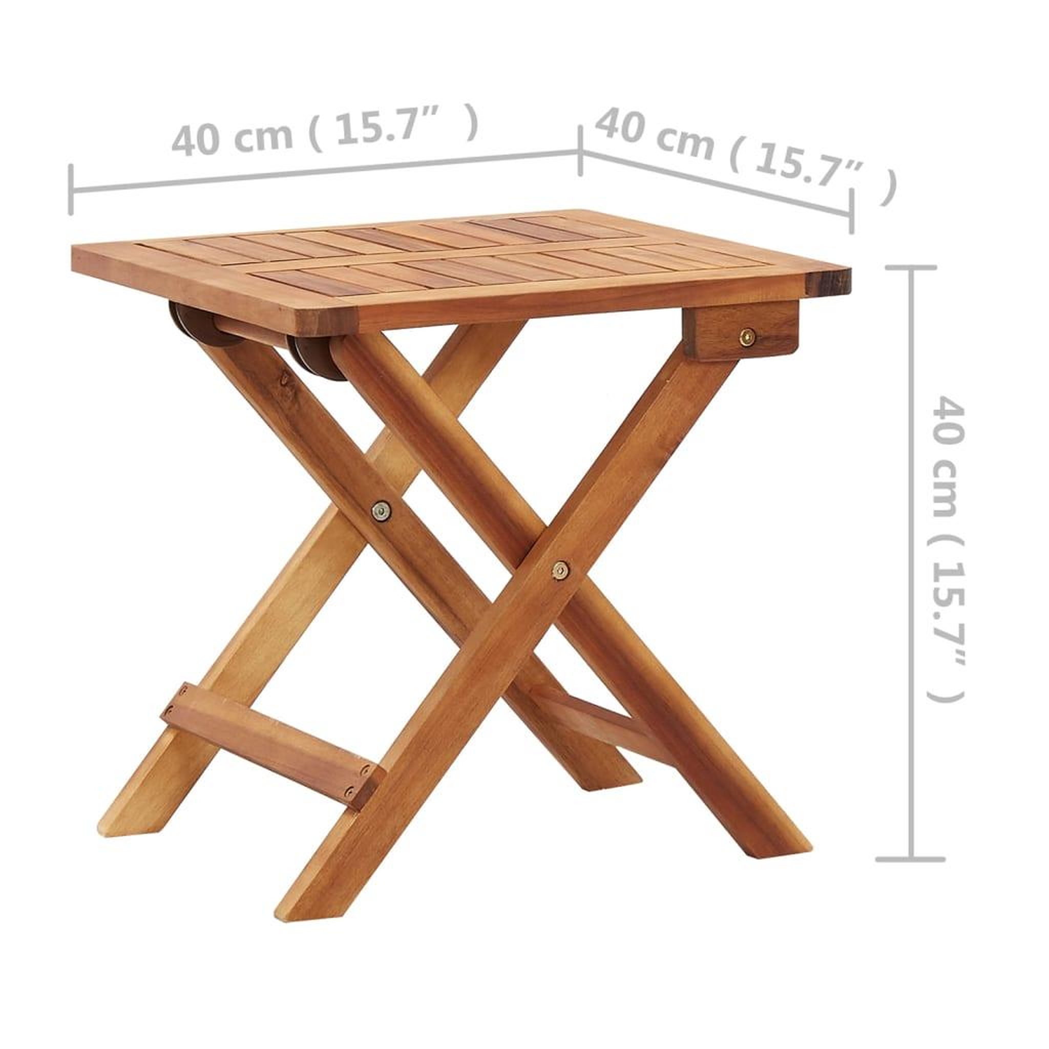 Voir la diapositive 6 : VIDAXL Table pliable de jardin 40x40x40 cm bois d'acacia massif