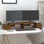 Voir la diapositive 3 : VIDAXL Support de moniteur Marron miel 100x27,5x15 cm Bois pin solide